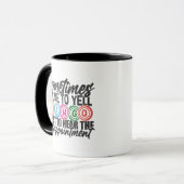 Mug Funny Bingo yelling word art  (Devant gauche)