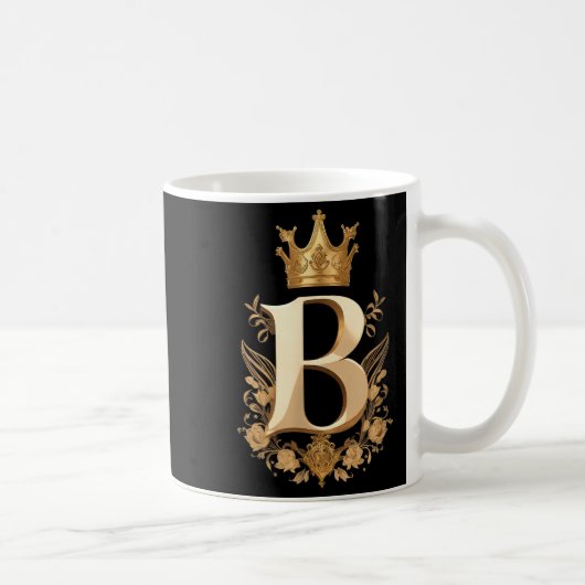 Mug Funny Birthday Queen B - Letter B And Crown (bee) (Droite)
