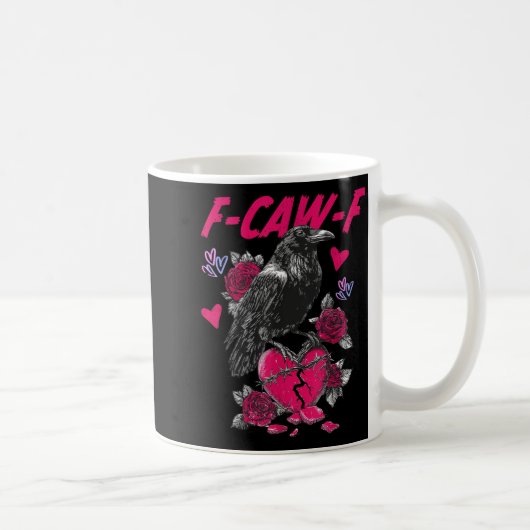 Mug Funny Black Bird F-caw-f Anti Valentines Day Singl (Droite)