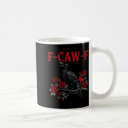 Mug Funny Black Bird F-caw-f Anti Valentines Day Singl (Droite)