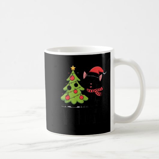 Mug Funny Black Ca Pushing Christmas Tree Over Cat Wha (Droite)