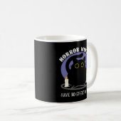 Mug Funny Black Cat aime le film d'horreur (Devant droit)