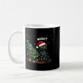 Mug Funny Black Cat Pushing Christmas Tree  (Gauche)