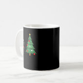 Mug Funny Black Cat Pushing Christmas Tree Over Cat Wh (Devant gauche)