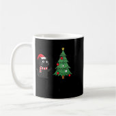 Mug Funny Black Cat Pushing Christmas Tree Over Cat Wh (Gauche)