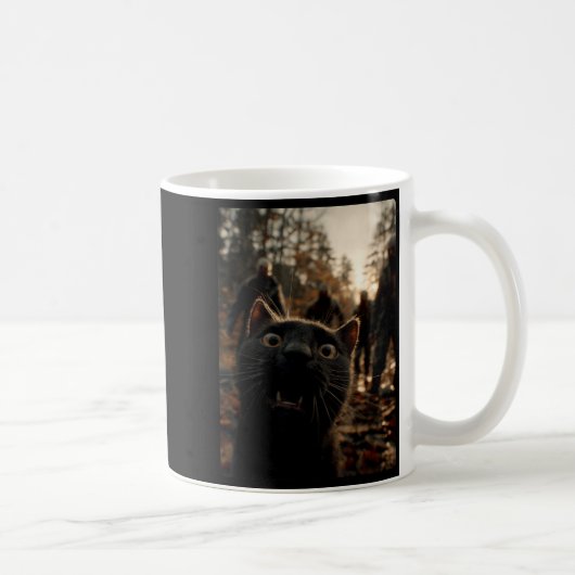 Mug Funny Black Cat Selfie With Zombies Feline Animal (Droite)