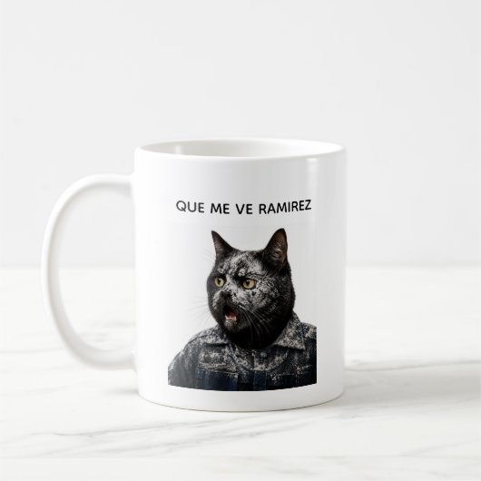 Mug Funny Black Cat – What Happened?! (Gauche)