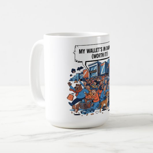 Mug Funny Black Friday Sale Rush T-Shirt Design (Devant gauche)