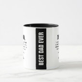 Mug Funny Black White Meilleur Papa Punch Message (Centre)