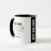 Mug Funny Black White Meilleur Papa Punch Message (Devant gauche)