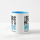 Mug Funny blue girly infirmière typographie merci mode (Centre)