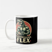 Mug Funny Bodybuilder Tyrannosaurus Flex Gym T-rex Din (Gauche)
