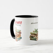 Mug Funny Book Lover Bibliophile Personnalisé Illustré (Devant gauche)
