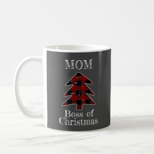 Mug Funny Boss Buffalo Plaid Tree (Gauche)