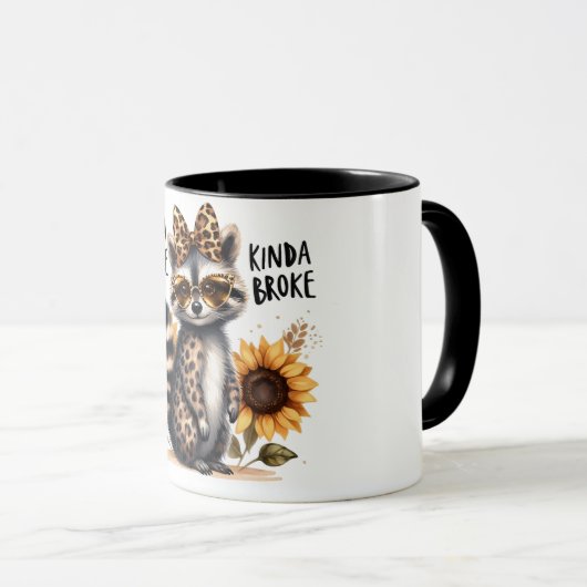 Mug Funny Boujee / Raccoon (Devant droit)