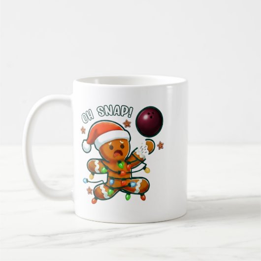 Mug Funny Bowling Gingerbread Cookie Lights Oh Snap Gi (Gauche)