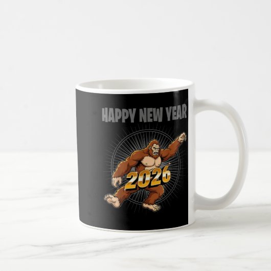 Mug Funny Boys Nye Outfit, Mens Bigfoot Happy New Year (Droite)