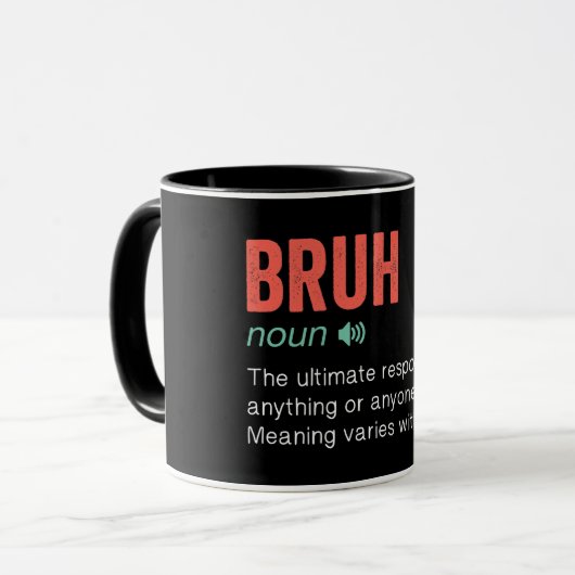 Mug Funny Bruh Définition (Devant gauche)