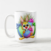 Mug Funny Bunny biting an Easter Egg (Gauche)