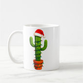 Mug Funny Cactus Santa Hat Xmas Tree Lights Merry Chri (Gauche)