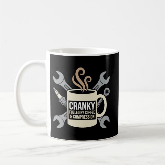 Mug Funny café Mechanic Cranky Engine Crankshaft (Gauche)