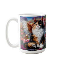 Funny Calico Demon et Angel Cat