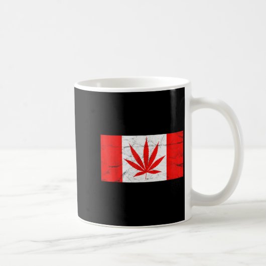Mug Funny Canada &amp; Weed Leaf! Canadian New Flag Jo (Droite)