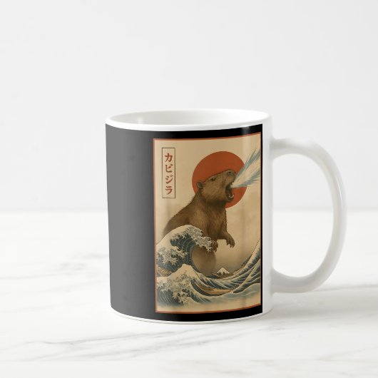 Mug Funny Capybara Japonaise Vague Capyzilla Garçons F (Droite)