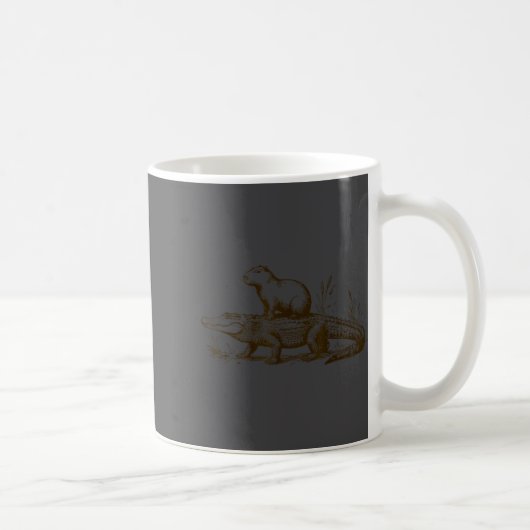 Mug Funny Capybara Riding An Alligator Men Women Capyb (Droite)