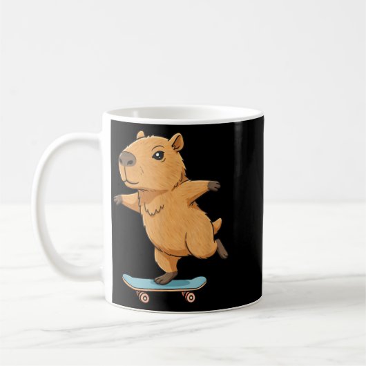 Mug Funny Capybara Skater Skateboard Ballerina Zoo Boy (Gauche)