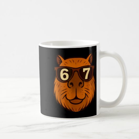 Mug Funny Capybara Sungles 67 Six Seven Meme (Droite)
