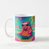 Mug Funny Capybara Tropical Beach Personnalisé (Gauche)