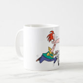 Mug Funny Cartoon Man Running With Shopping Cart (Devant gauche)