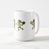 Mug Funny Cartoon Skeletons Playing Padel Tennis – 3D  (Devant droit)