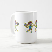 Mug Funny Cartoon Skeletons Playing Padel Tennis – 3D  (Devant gauche)