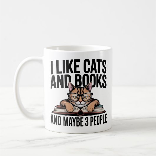 Mug Funny Cat Antisocial Kitty Introvert Book Lover (Gauche)