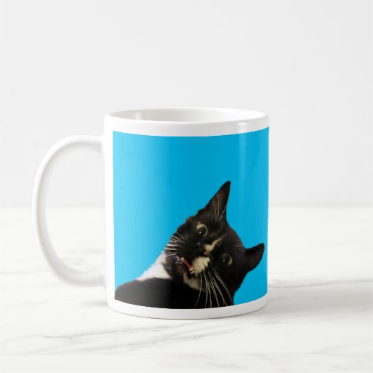 Mug Funny Cat Blank Ajouter Votre Devise Photo Design  (Gauche)