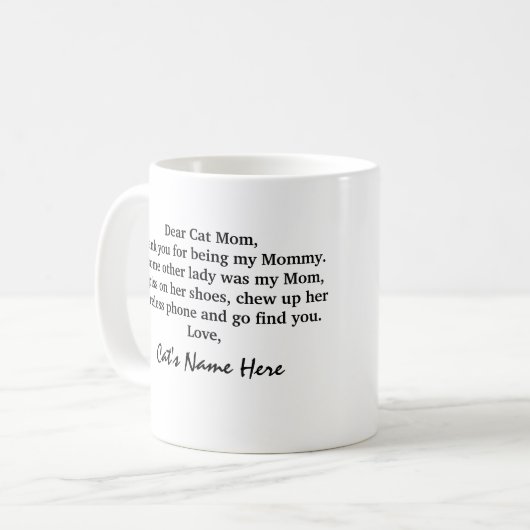 Mug Funny Cat cadeau de maman de chat (Devant gauche)