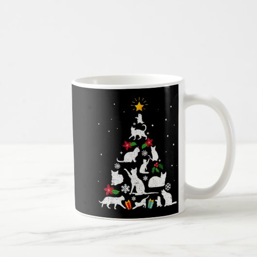 Mug Funny Cat Christmas Tree For Men Women Kids  (Droite)