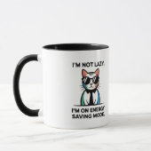 Mug Funny Cat Energy Saving Mode I'M NOT LAZY coffee  (Gauche)
