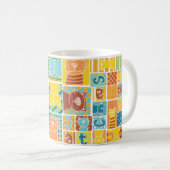 Mug Funny cat fabric patchwork wallpaper,abstract seam (Devant droit)