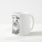 Mug Funny Cat Face Illustration – Minimal Cute Cat Art (Devant droit)