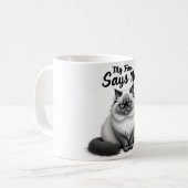 Mug Funny Cat Face Illustration – Minimal Cute Cat Art (Devant gauche)
