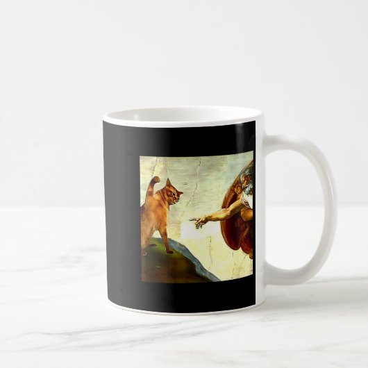 Mug Funny Cat God Creation Of Adam Meme Jesus Christia (Droite)