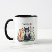 Mug Funny Cat Herder Amoureux des chats de devis (Gauche)