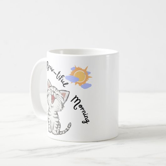 Mug Funny Cat Morning Brew Cup (Devant gauche)