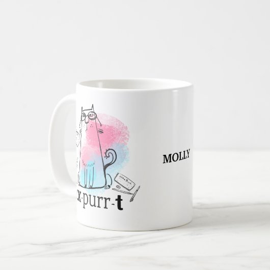 Mug Funny Cat Play on Words Nom de l'expéditeur (Devant gauche)