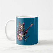 Mug Funny Cat Playing Guitar Rock And Roll Men Women K (Gauche)