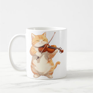 Mug Funny Cat Playing Violin For Cat And Violins Lover