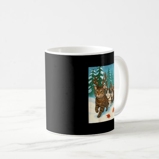 Mug Funny Cat Reindeer Santa Christmas Design For Men (Devant droit)